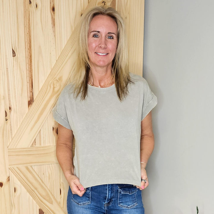 Cuffed Short Sleeve Top