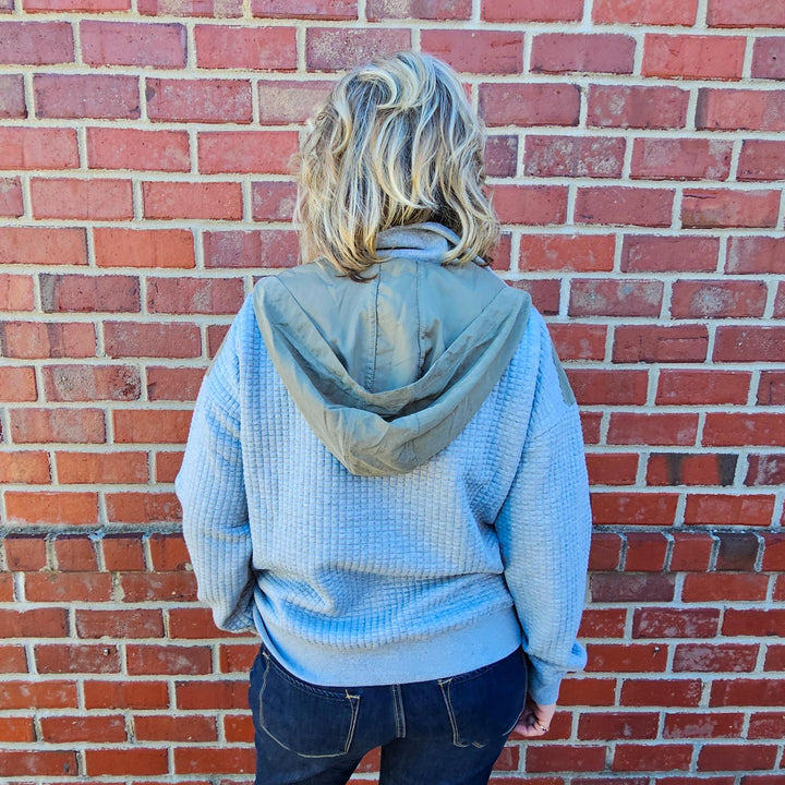 Quilted Hood Top w/ Turtle Neck