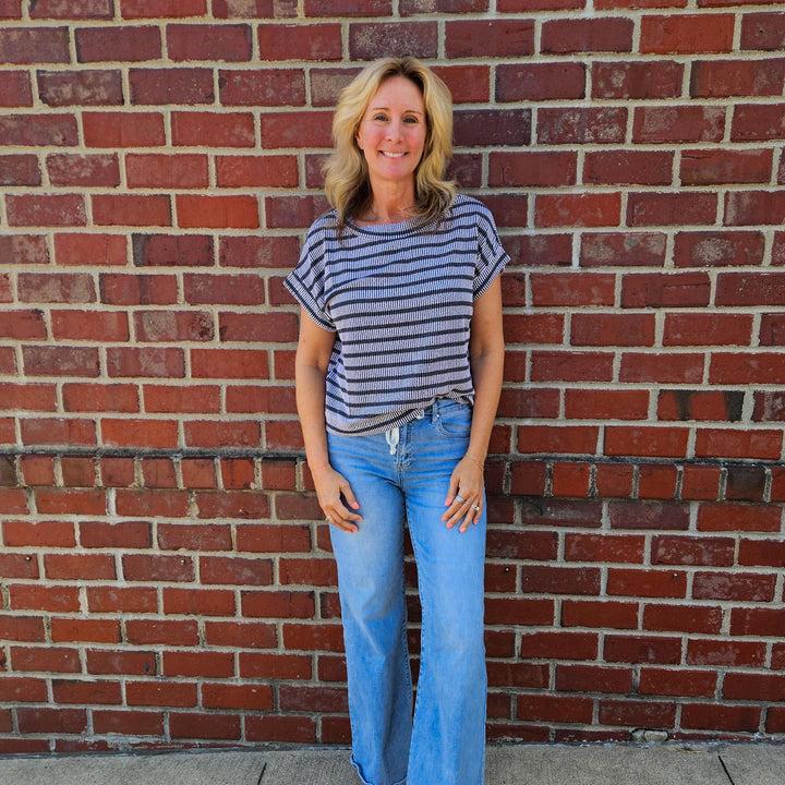Raised Rib Striped Top