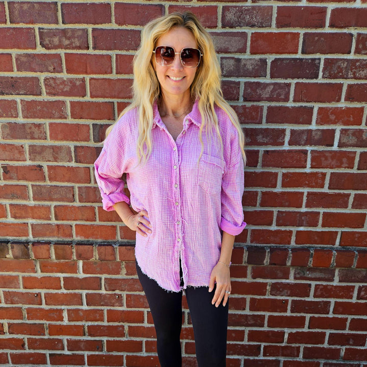 Washed Double Gauze Button Down