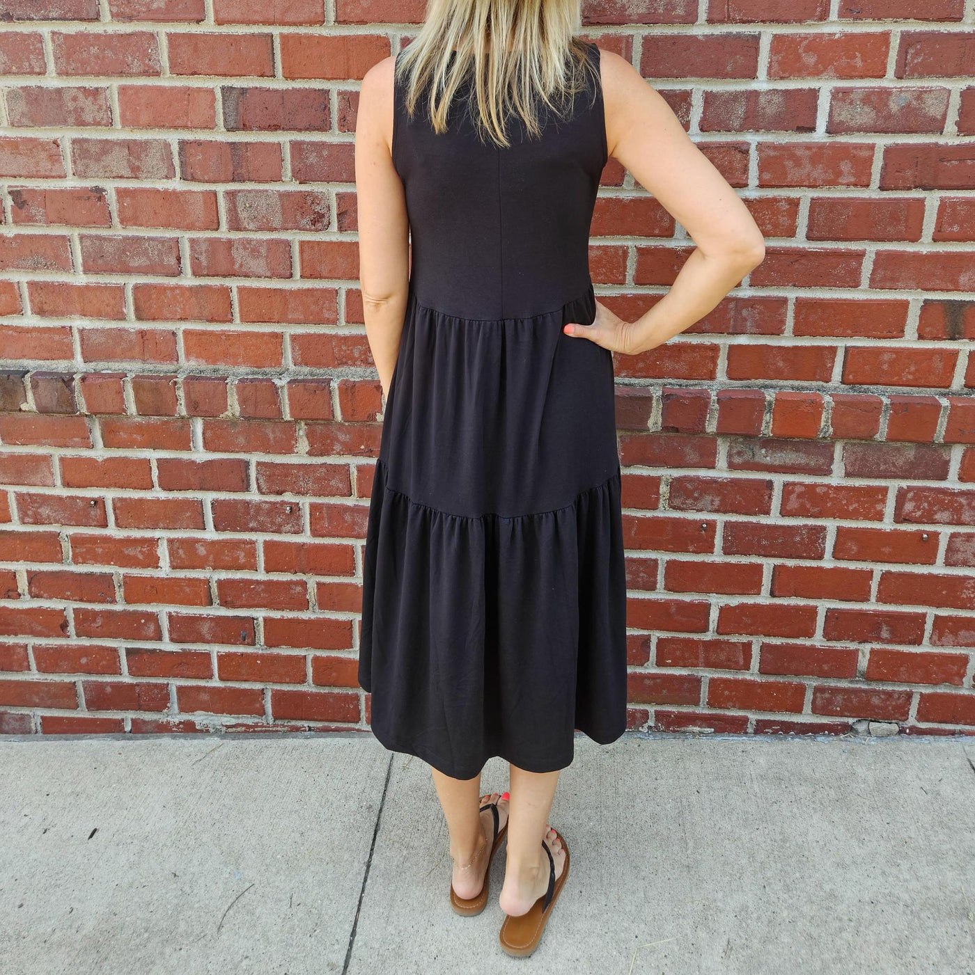 Sleeveless Tiered Midi Dress