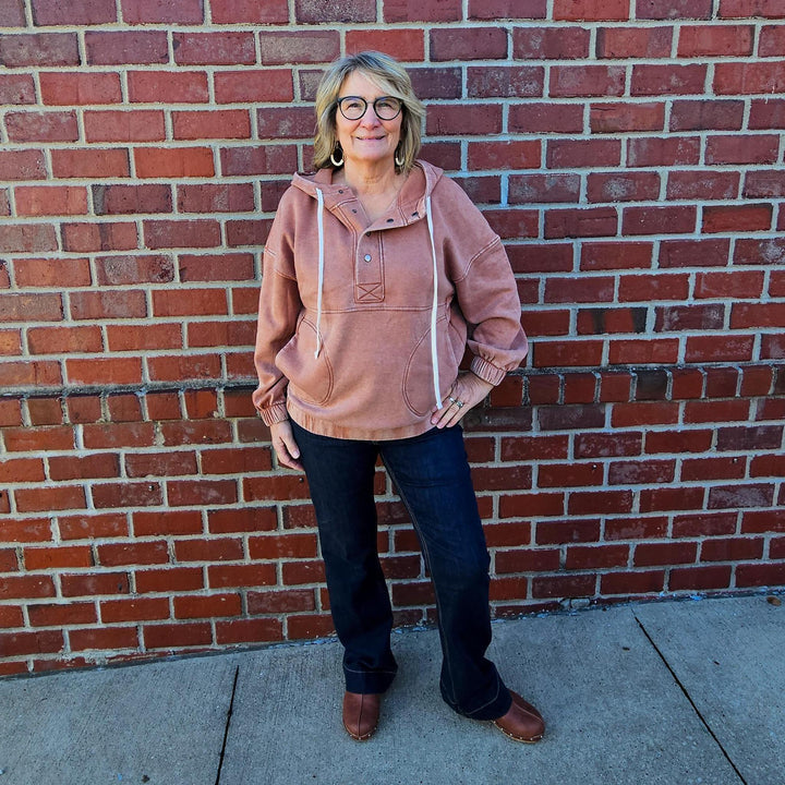 Acid Wash Fleece Hoodie