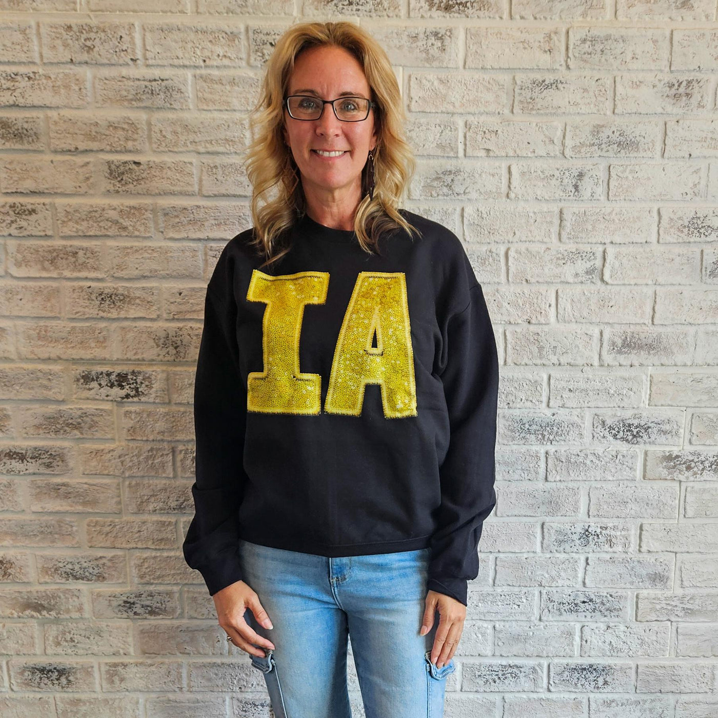 Faux State Initial Sweatshirt