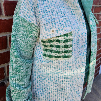 Tweed Mixed Color Blocked Jacket