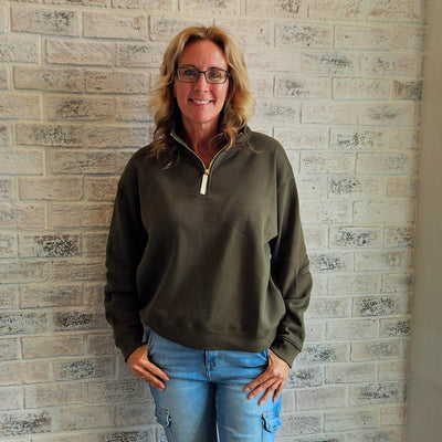 Fleece Half Zip Sweatshirt