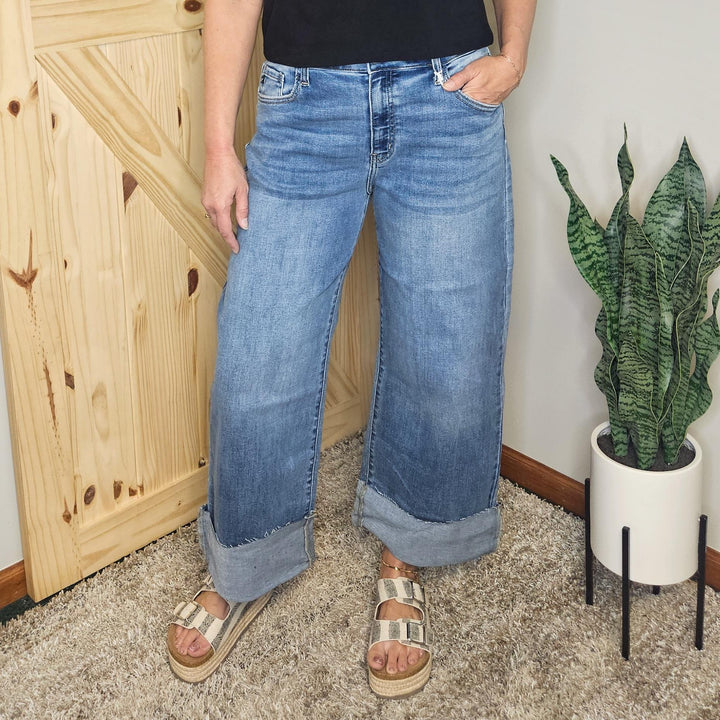 Kancan High Rise Crop Wide Leg