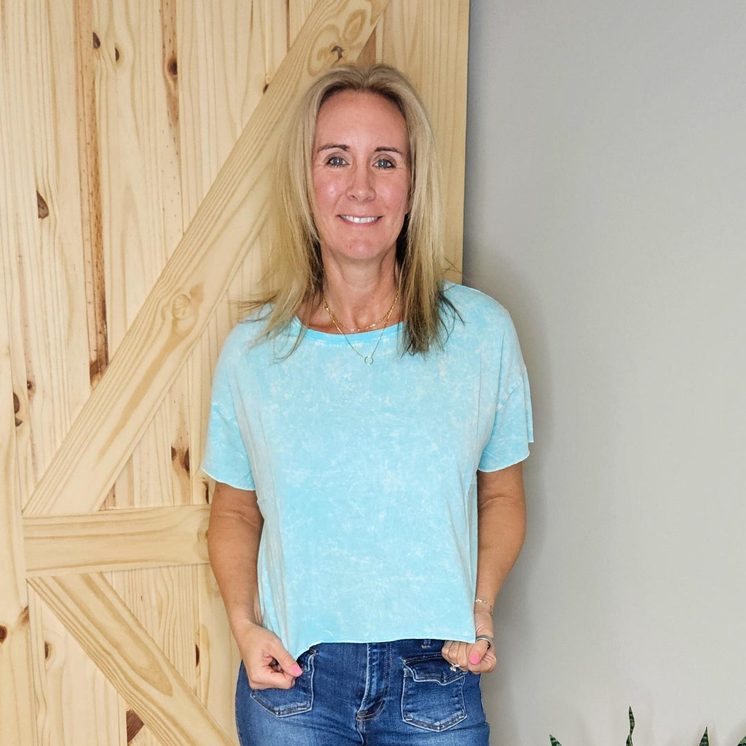 Crinkle Washed Crop Box Tee