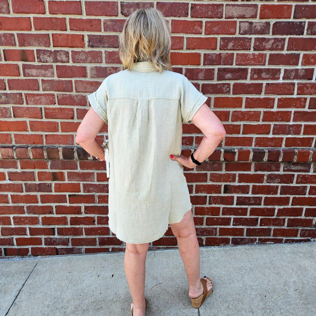 Collared Button Mini Dress