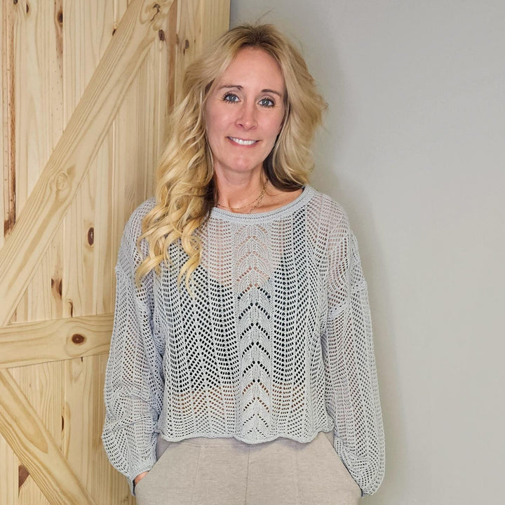 Cropped Knit Crochet Top