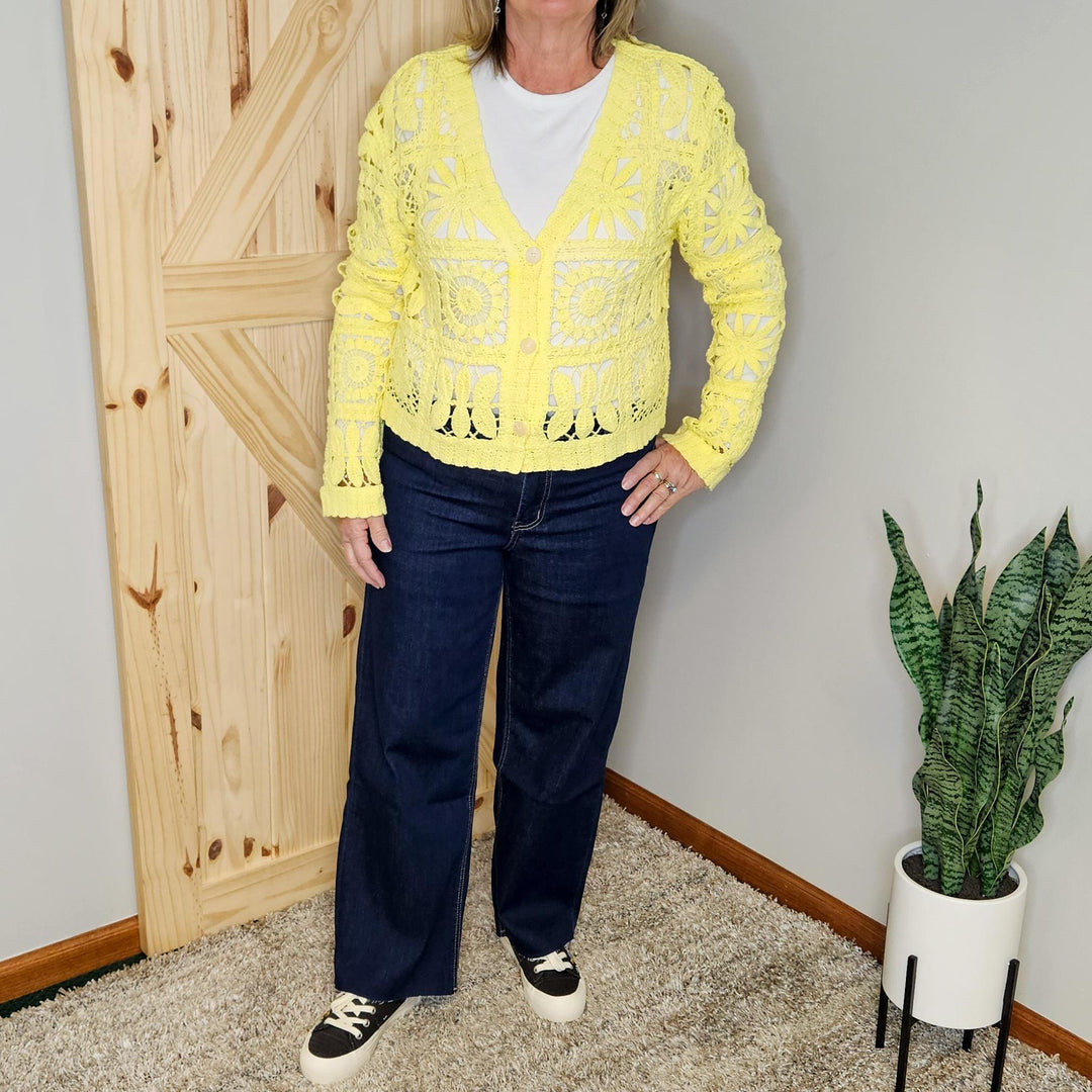 Crochet Button Up Cardigan