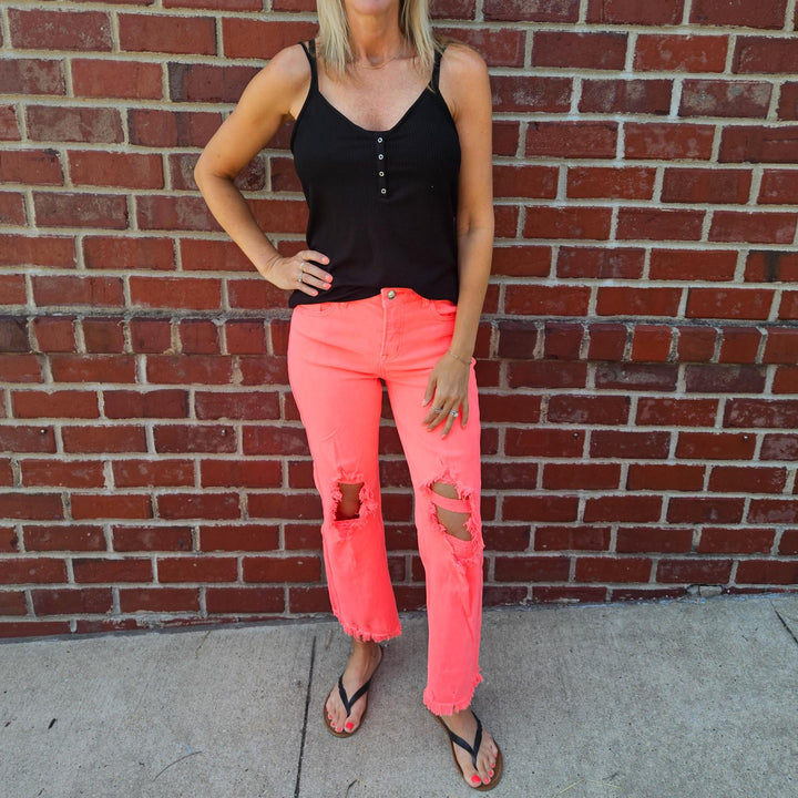 Risen High Rise Straight Pants
