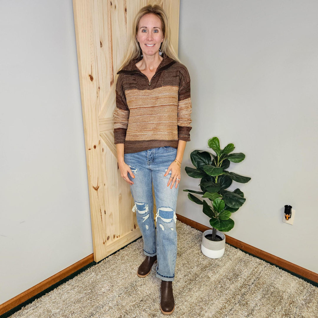 Multi Color High Neck Sweater