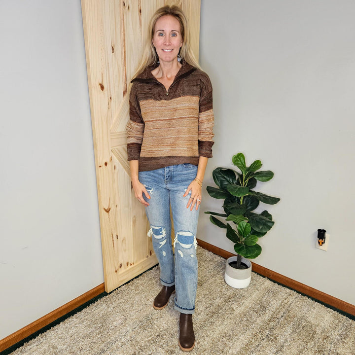 Multi Color High Neck Sweater