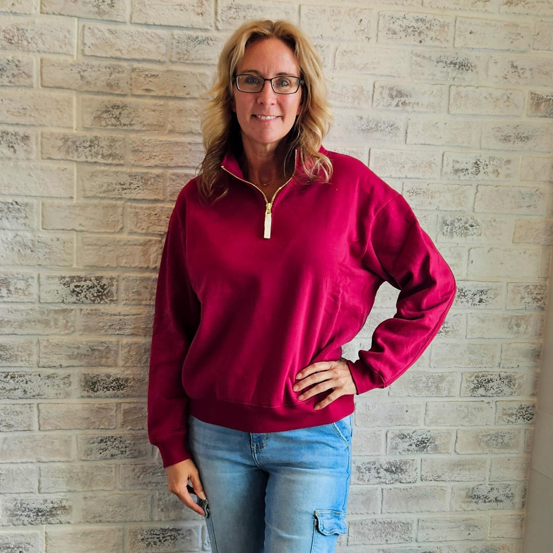 Fleece Half Zip Sweatshirt