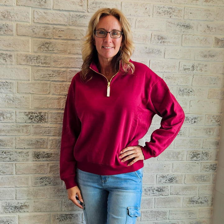 Fleece Half Zip Sweatshirt
