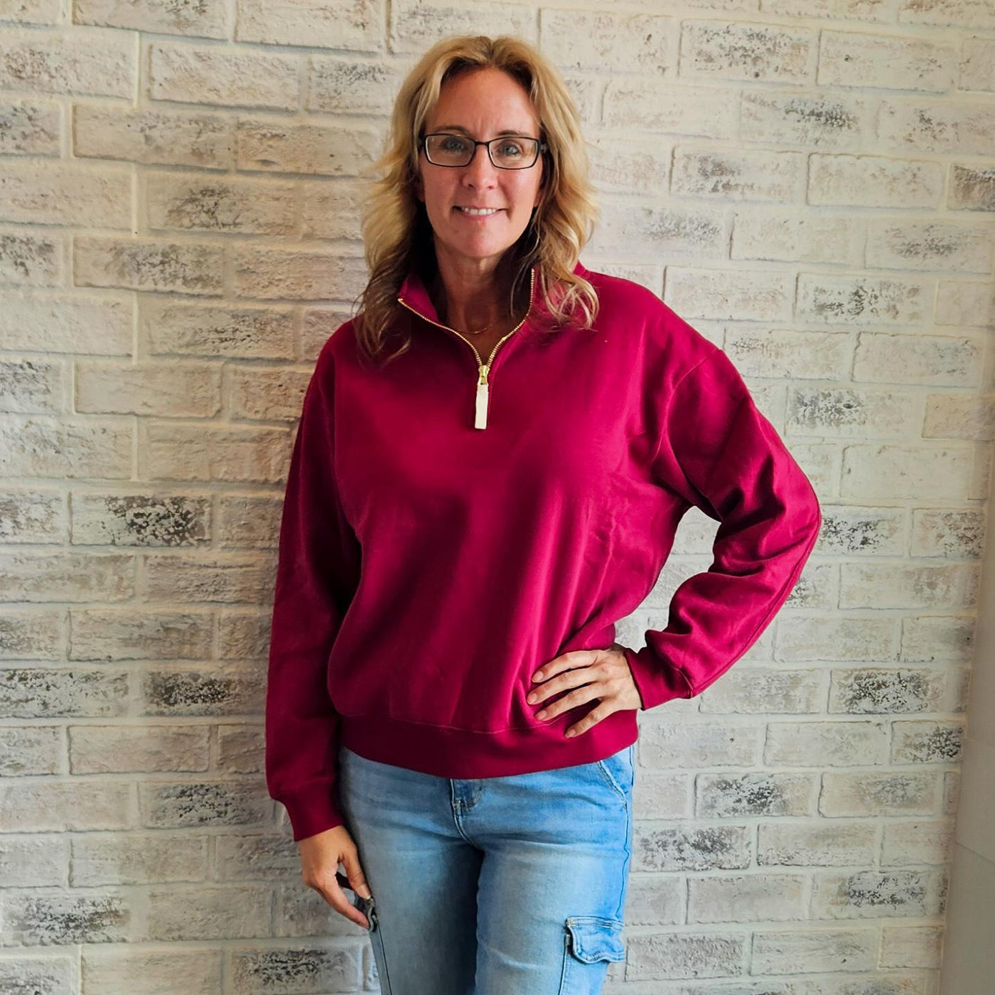 Fleece Half Zip Sweatshirt