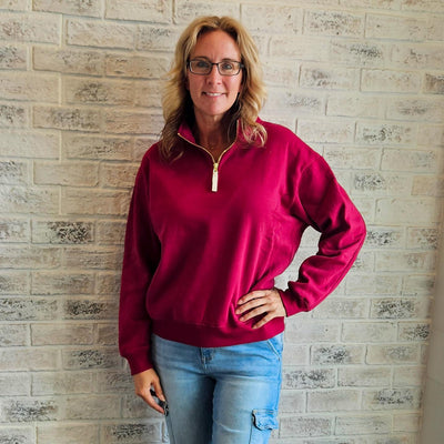 Fleece Half Zip Sweatshirt