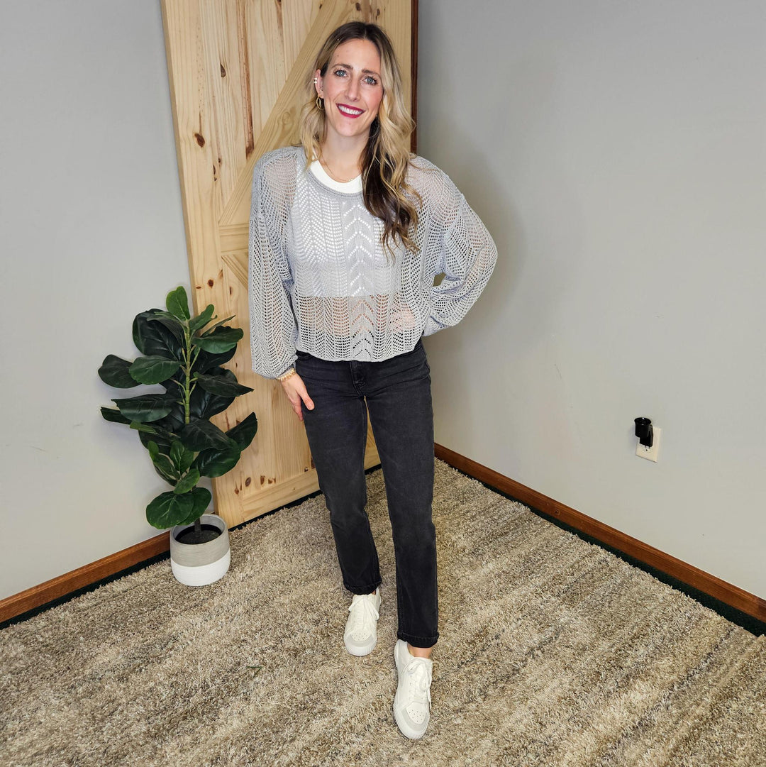 Cropped Knit Crochet Top