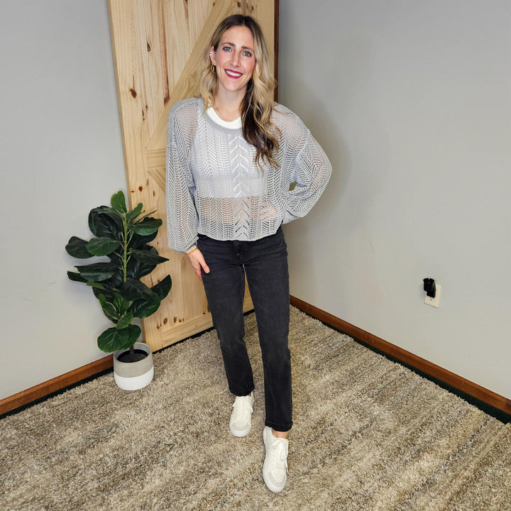 Cropped Knit Crochet Top