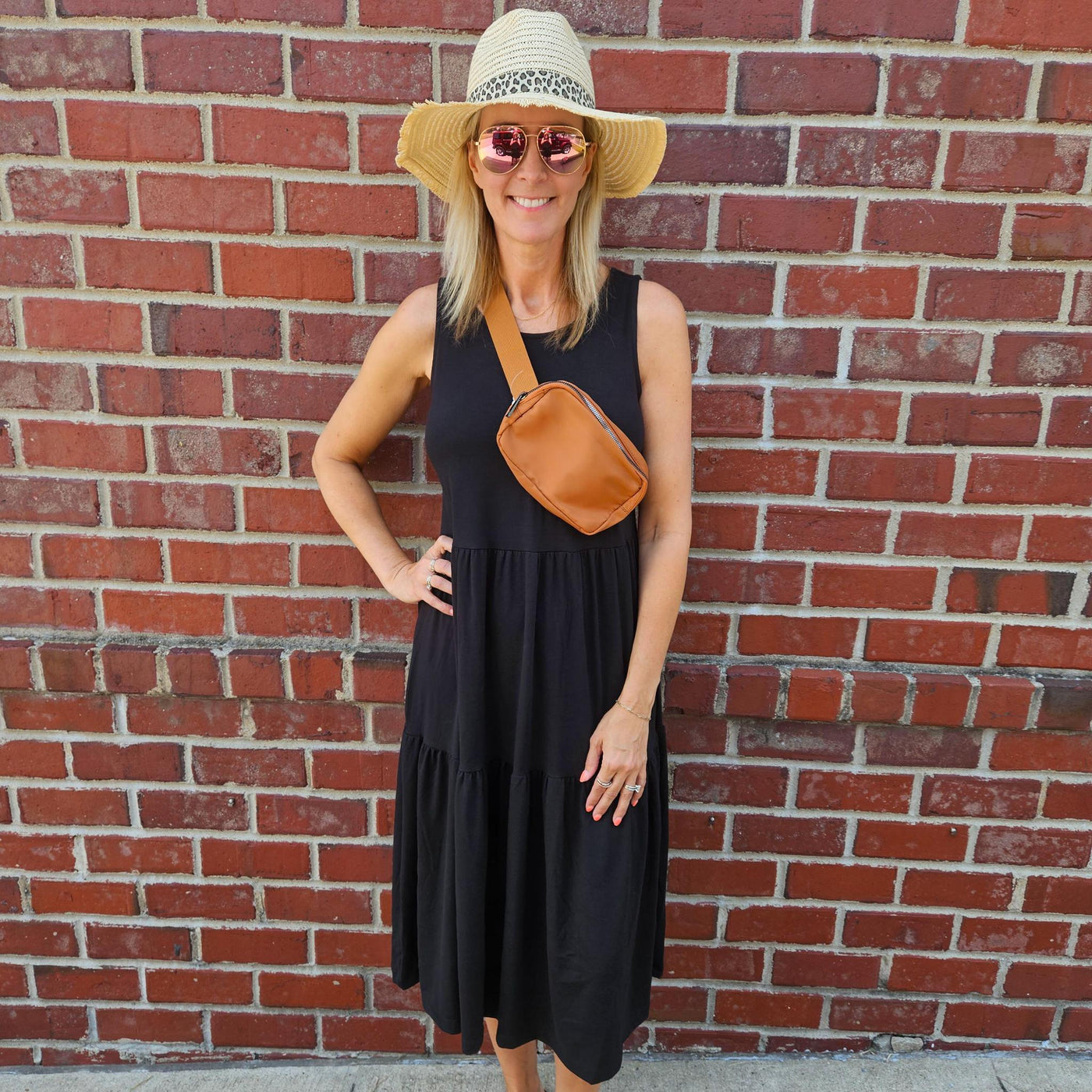 Sleeveless Tiered Midi Dress