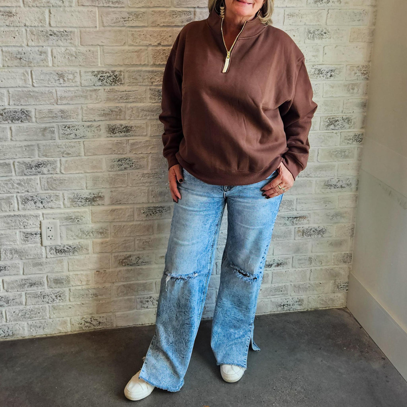 Fleece Half Zip Sweatshirt
