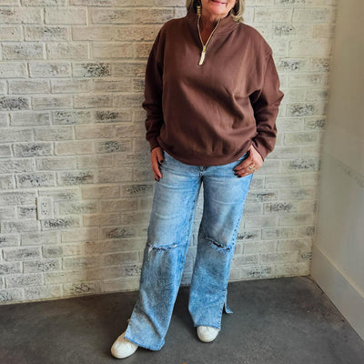 Fleece Half Zip Sweatshirt