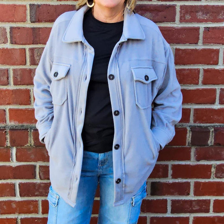 Oversized Basic Fleece Shacket
