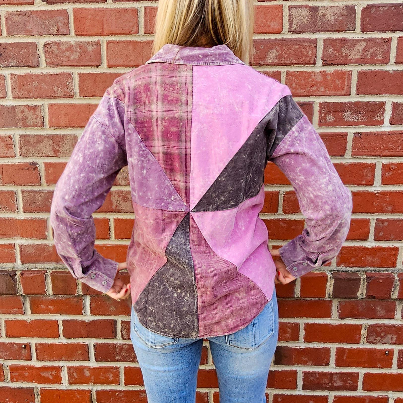 Color Blocked Button Down Shirt