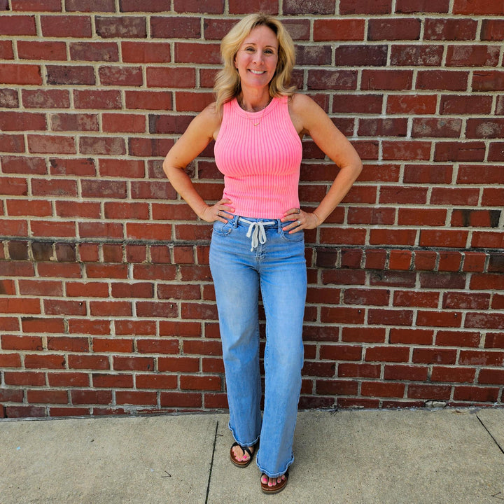 Ribbed Washed Seamless Tank Top