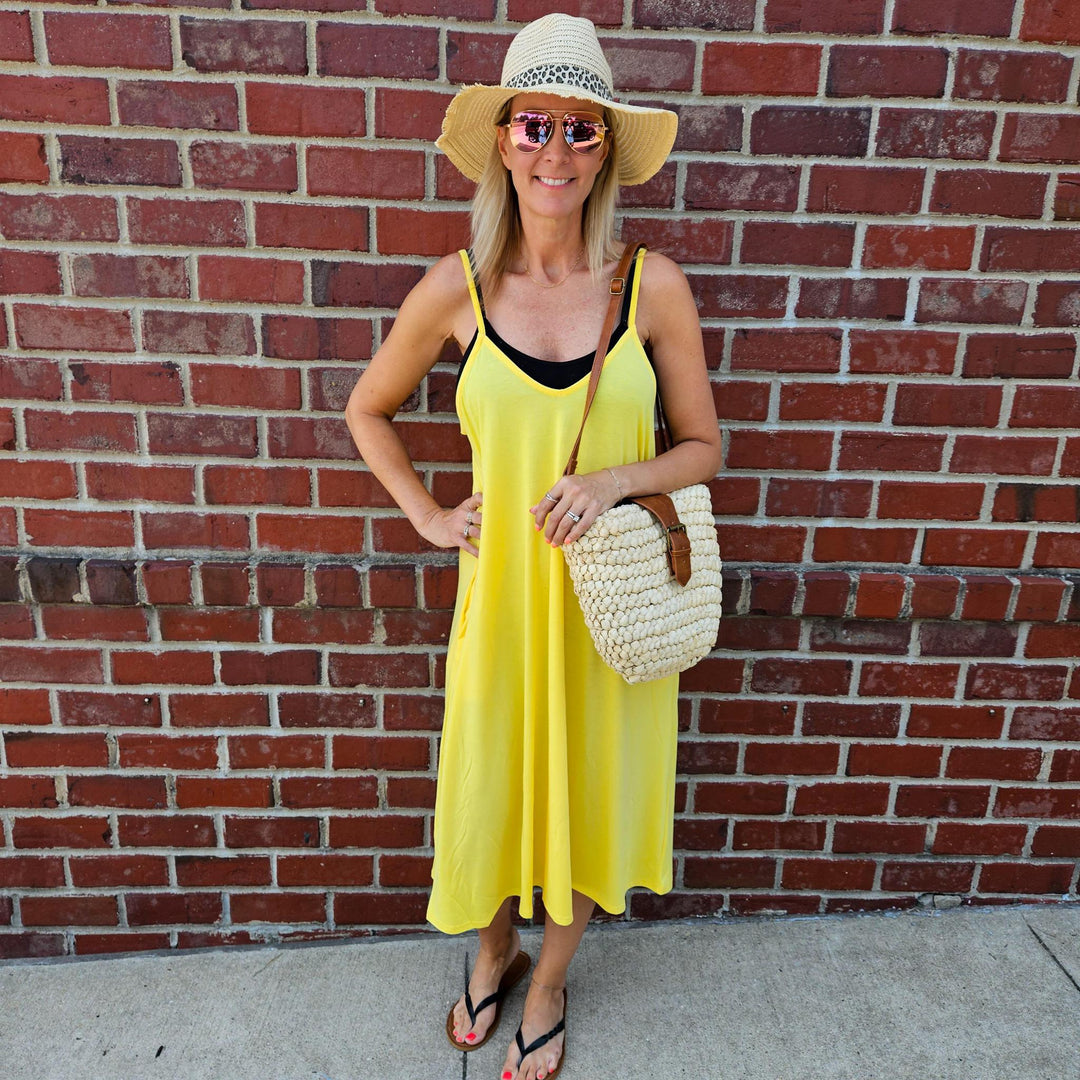 V-Neck Cami Knee Length Dress