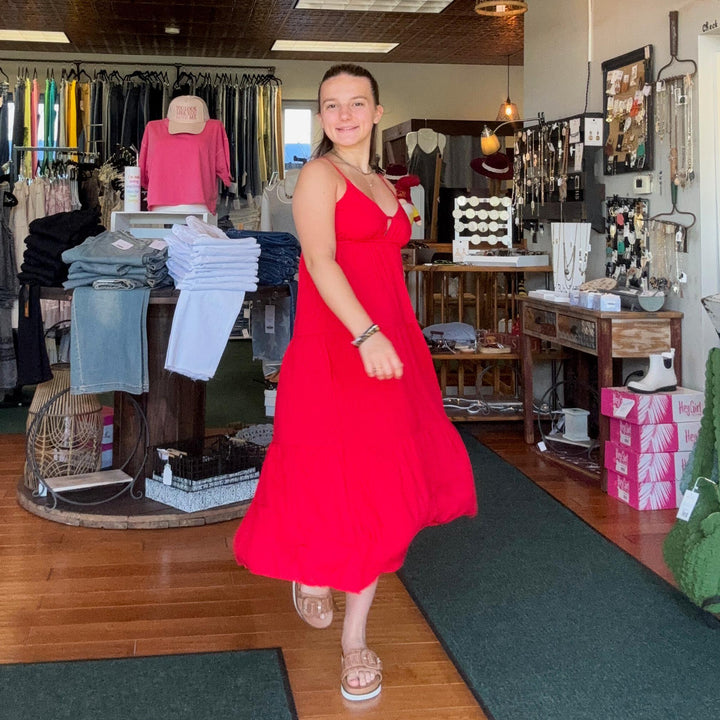 Sweetheart Neckline Tiered Cami Dress
