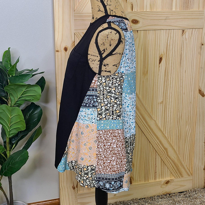 Patch Work Printed Back Top