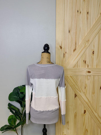 Color Block w/ Raw Edge Top