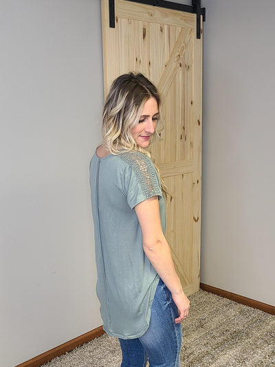 Double Trim Yoke Dye T-Shirt