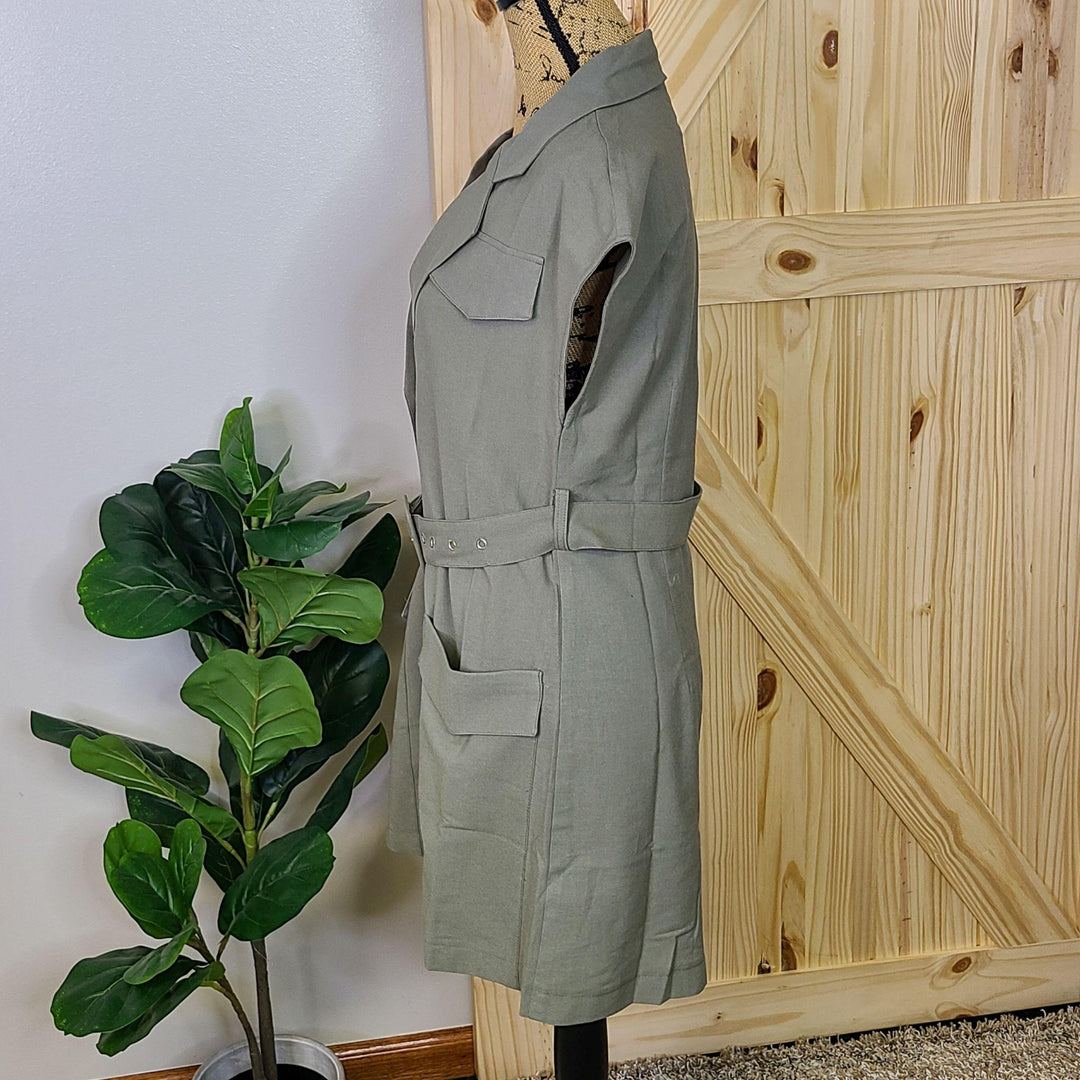 Button Up Dress w/ Belt