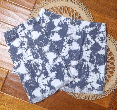 Button Front Closure Utility Mini Skirt
