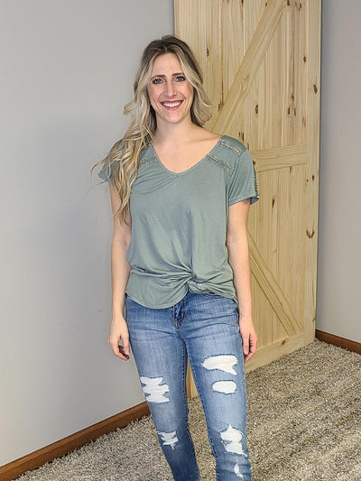 Double Trim Yoke Dye T-Shirt
