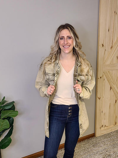 Denim Washed Shirt Jacket