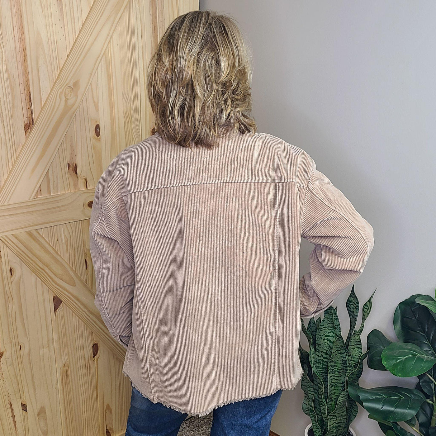 Kathleen Shacket in Corduroy Coffee