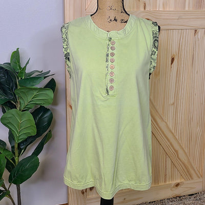 Sleeveless Mineral Washed Top
