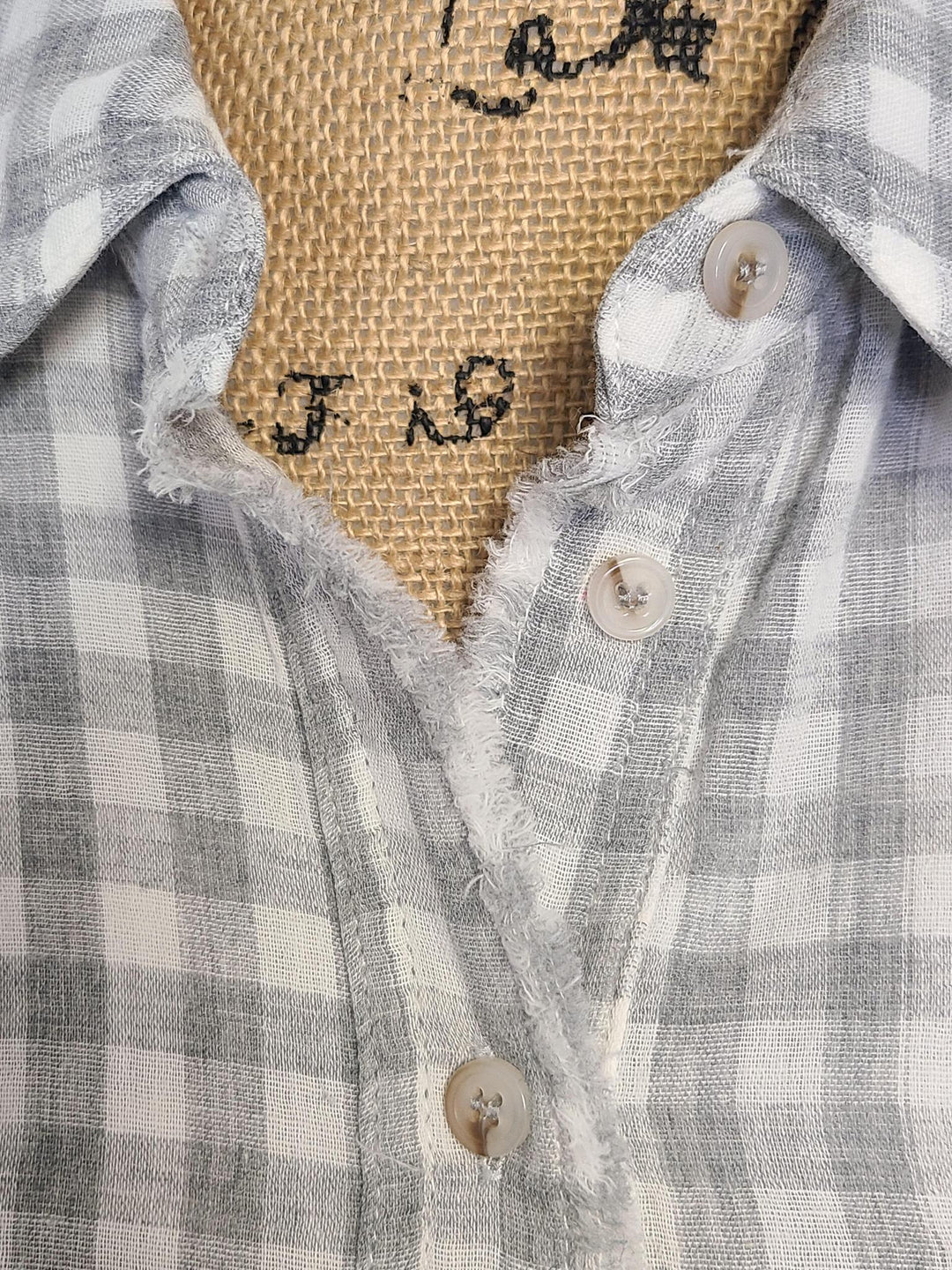 Mixed Checker Print Oversize Button Down