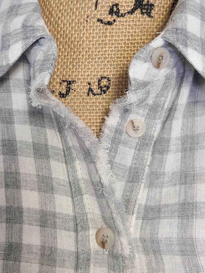 Mixed Checker Print Oversize Button Down