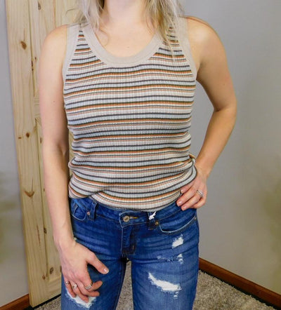 Striped Knit Tank Top