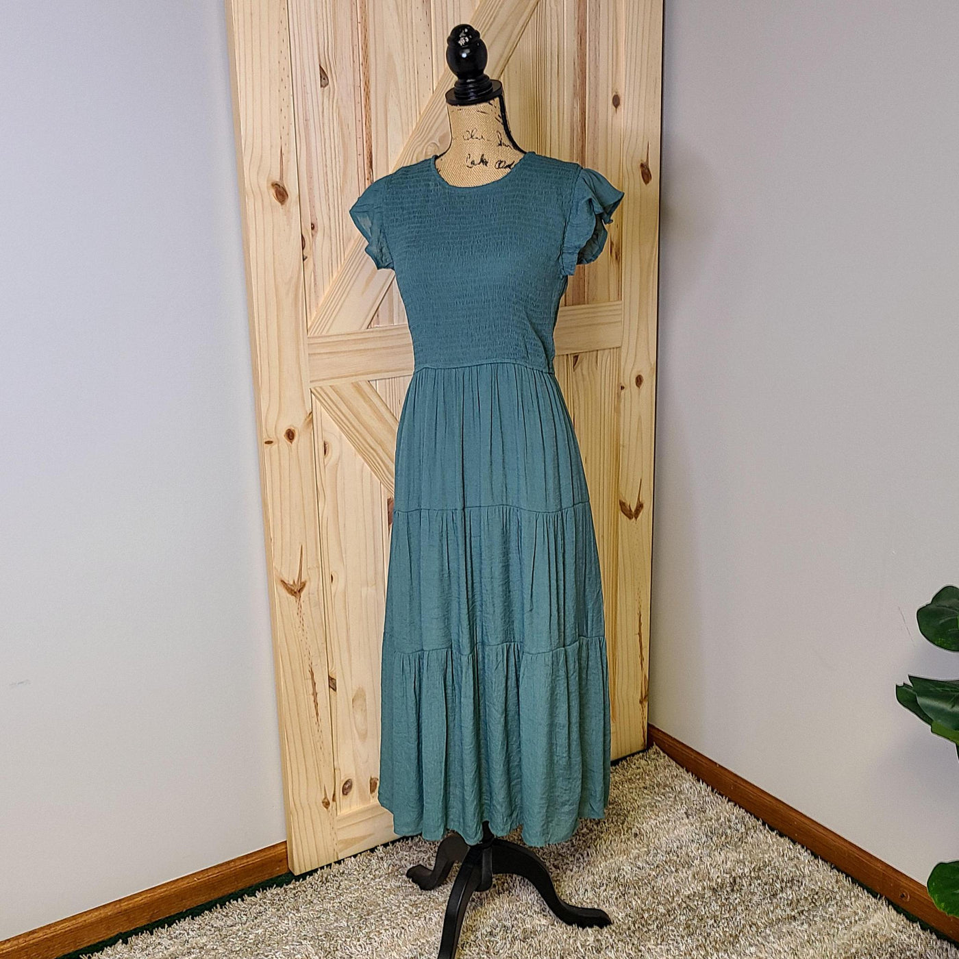 Smocked Tiered Midi Dress