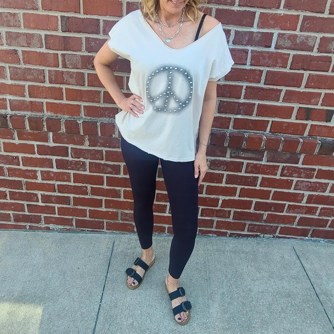 Wide Neck Peace Tee