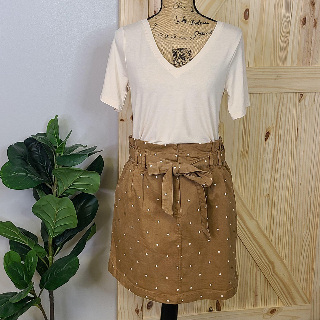Polka Dot Skirt w/ Tie Belt