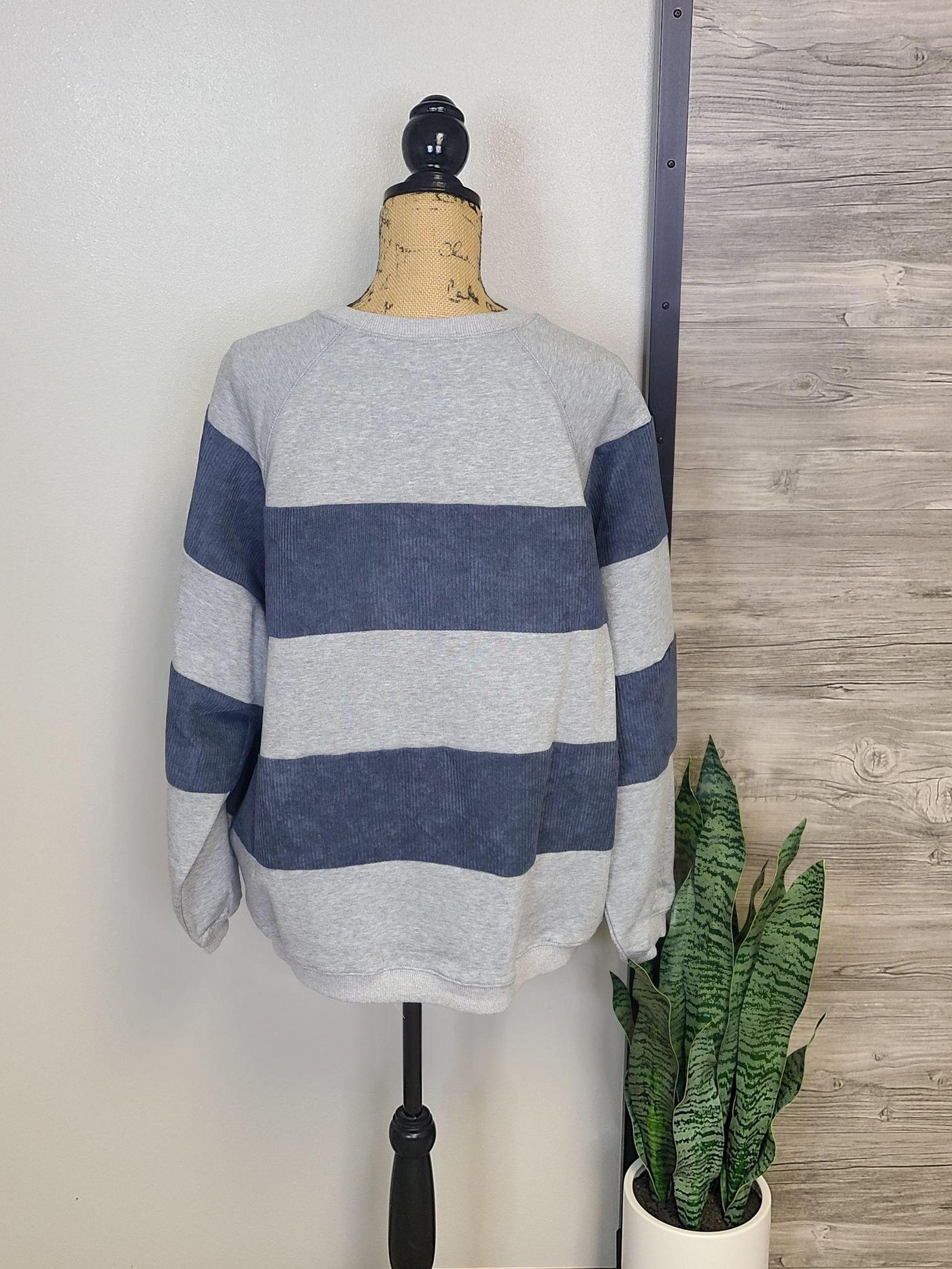 Color Block Top w/ Corduroy Detail