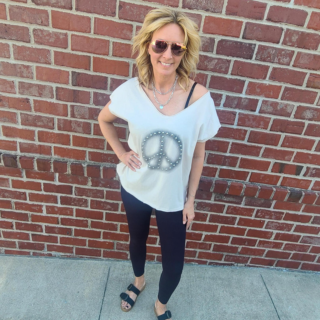 Wide Neck Peace Tee