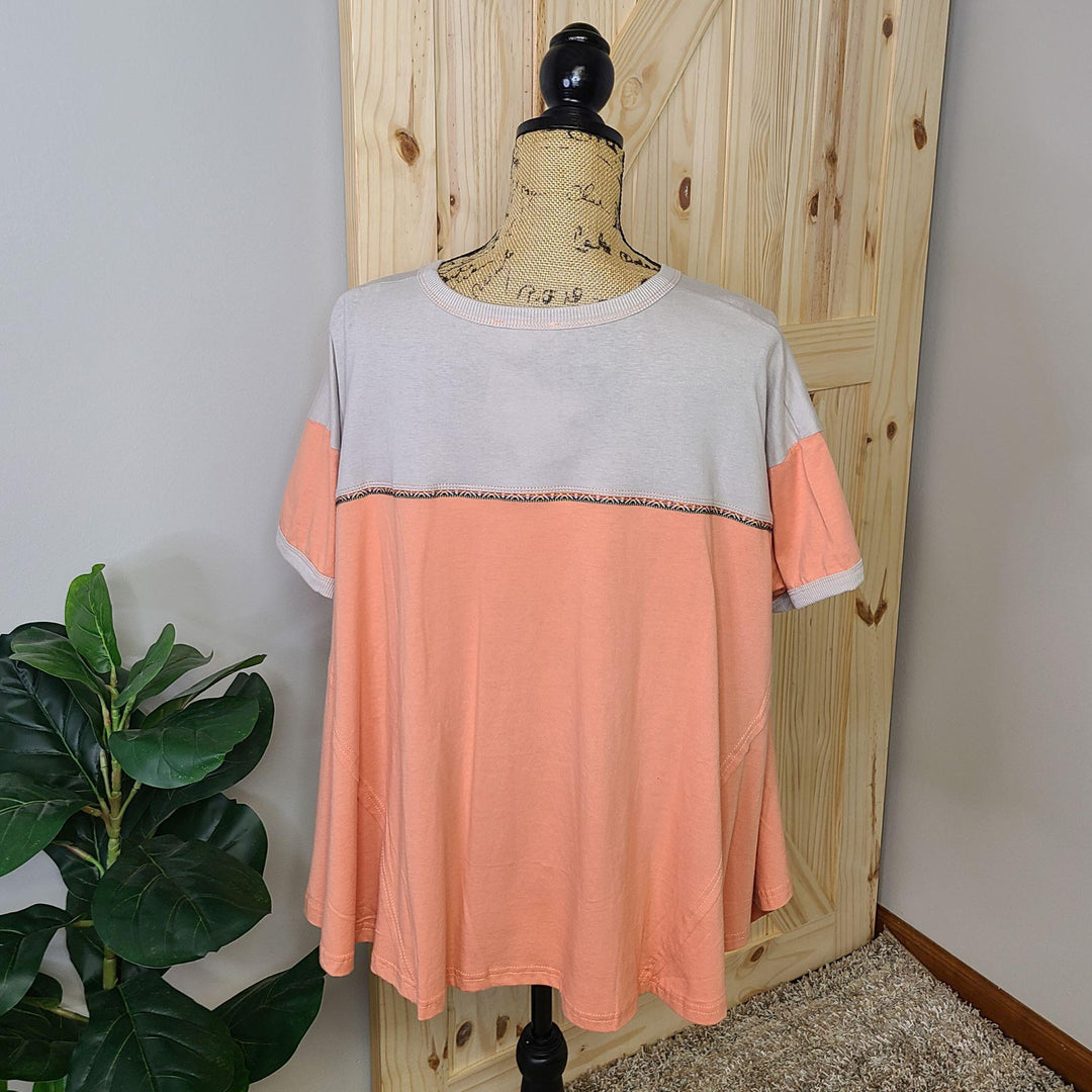 Color Block Flared Top