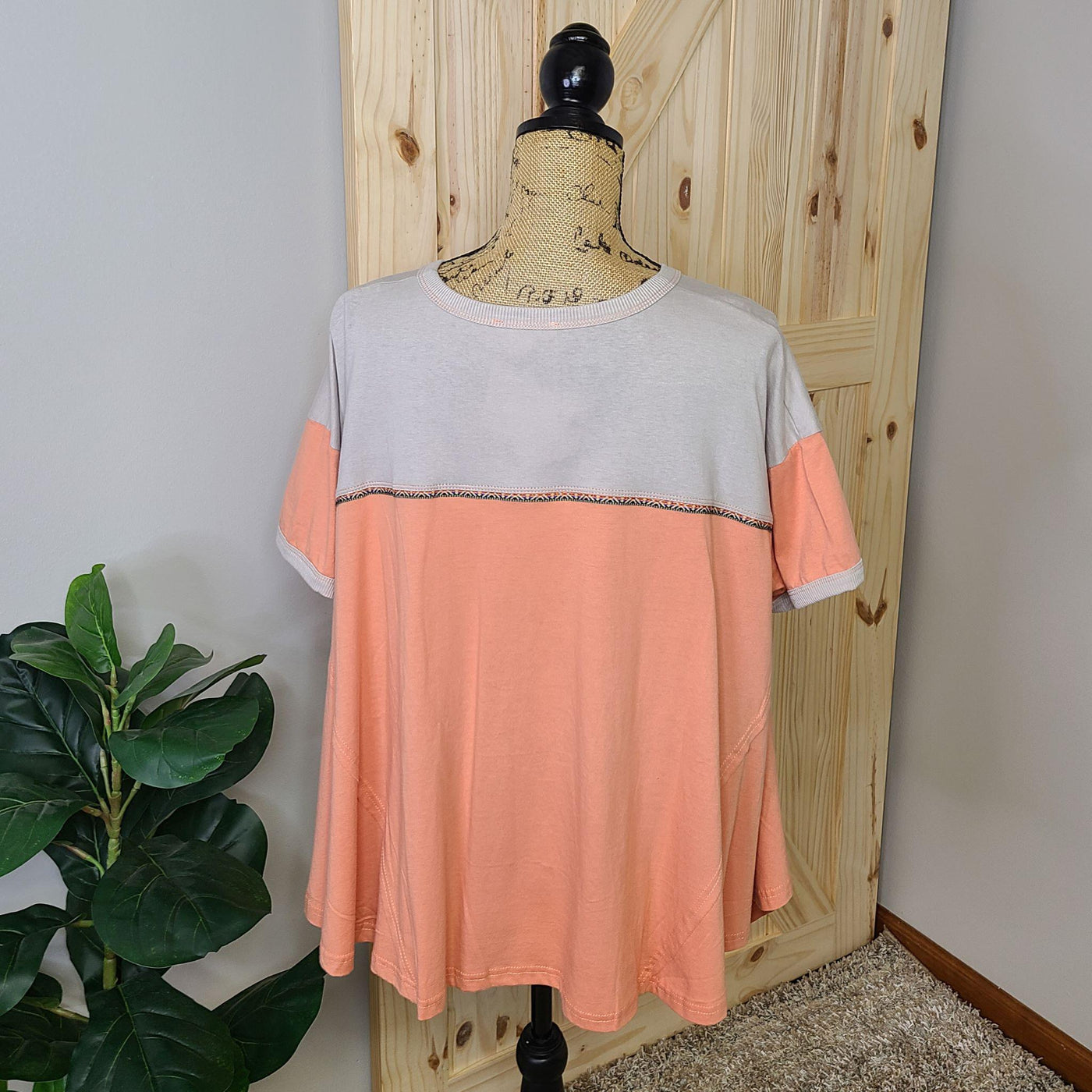 Color Block Flared Top